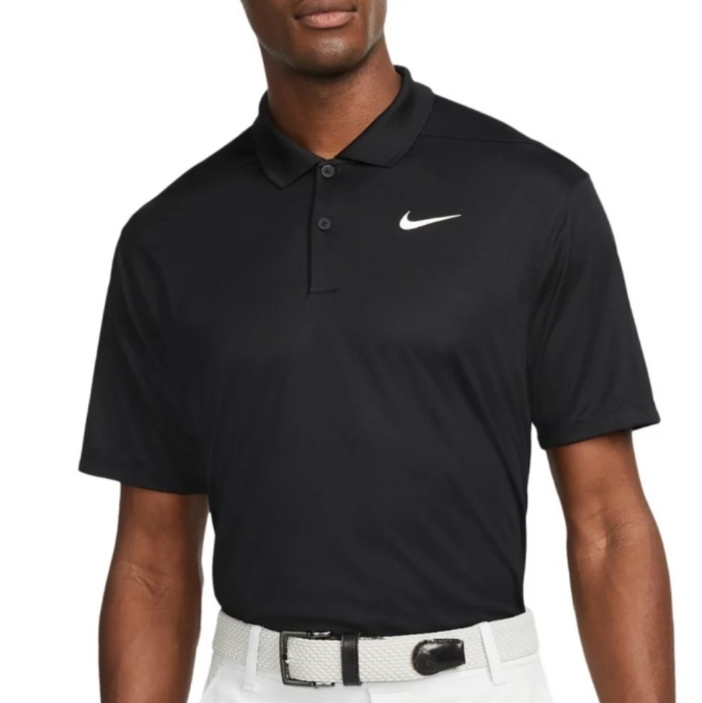 Nike Golf Shirt Dri Fit Polo Short Sleeve Black Mens Size XL